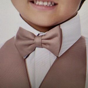 NWT Boys Matte Satin Pre-tied bow tie, Vintage Mauve